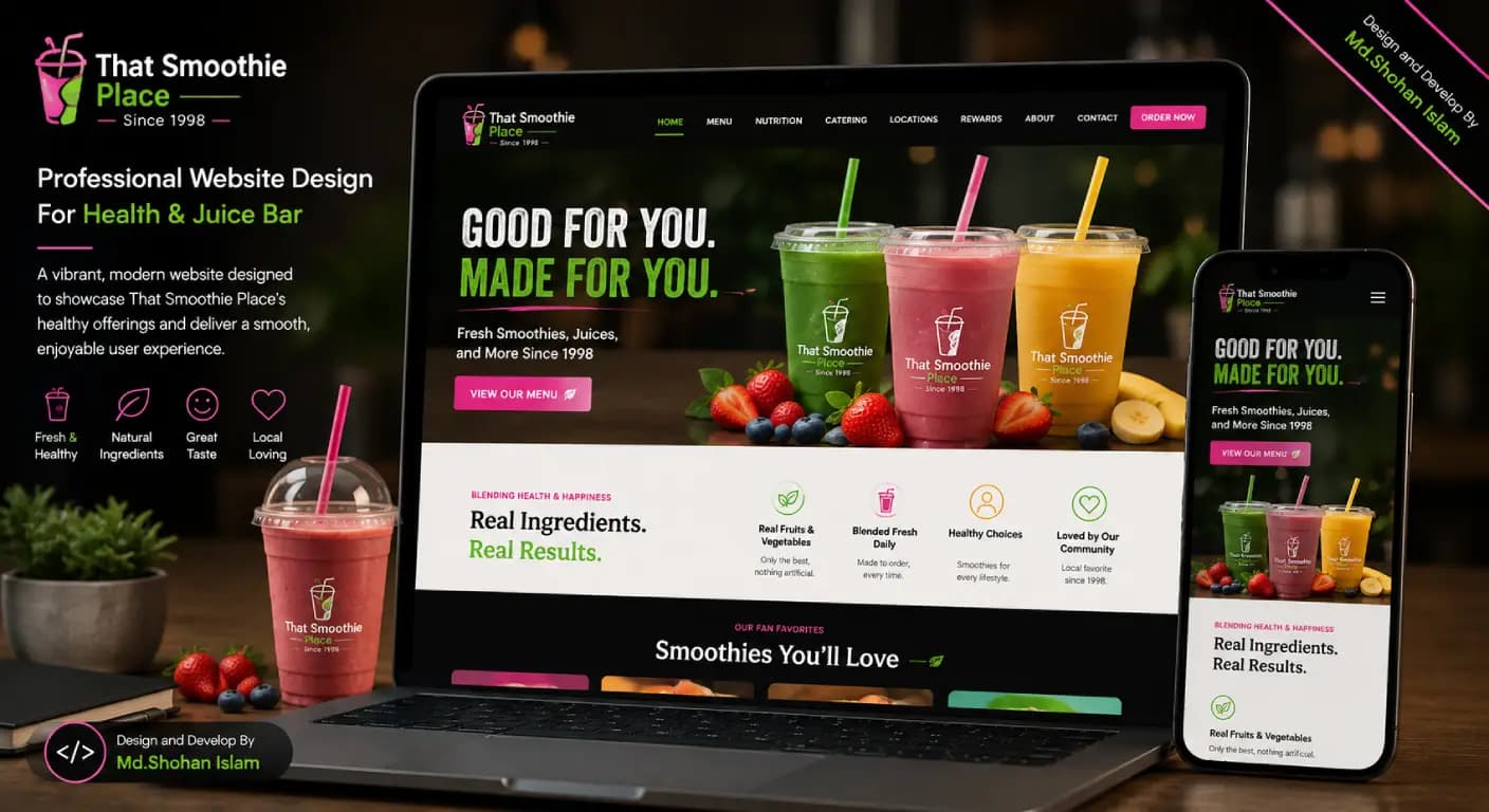 That Smoothie Places Squarespace Website - Md. Shohan Islam