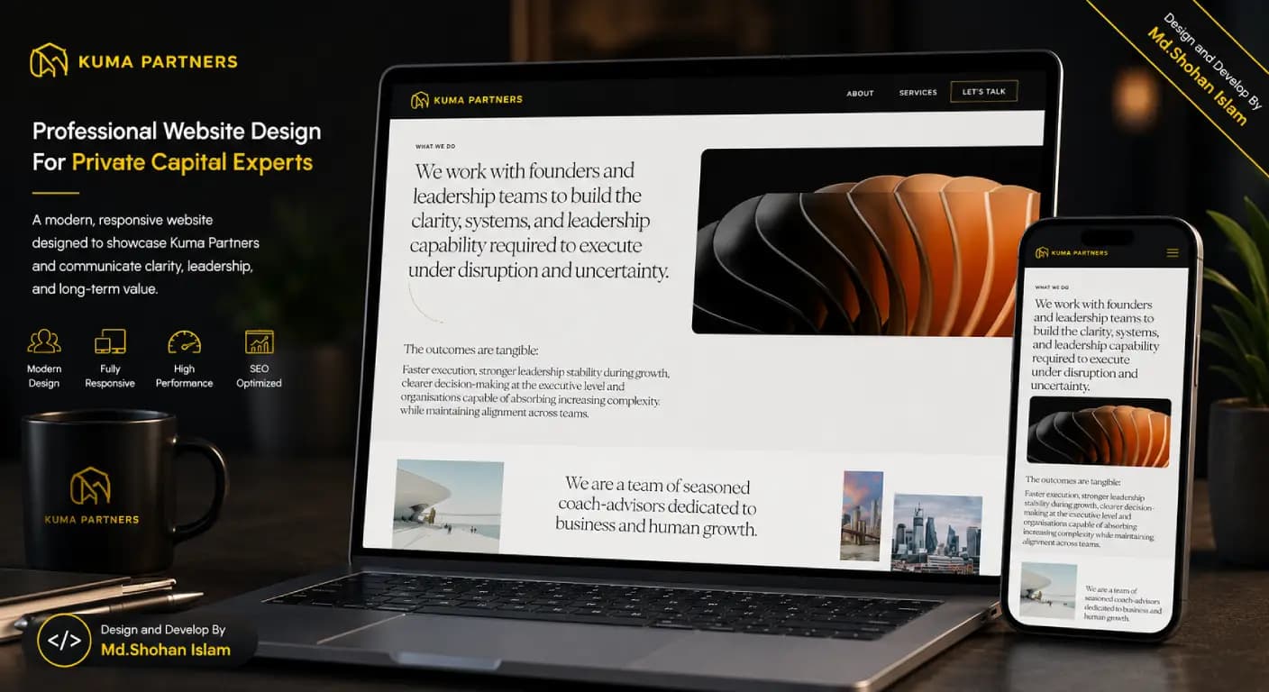 Kuma Partners Squarespace Website - Md. Shohan Islam